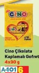 CİNO ÇİKOLATA KAPLAMALI GOFRET 4X30 G